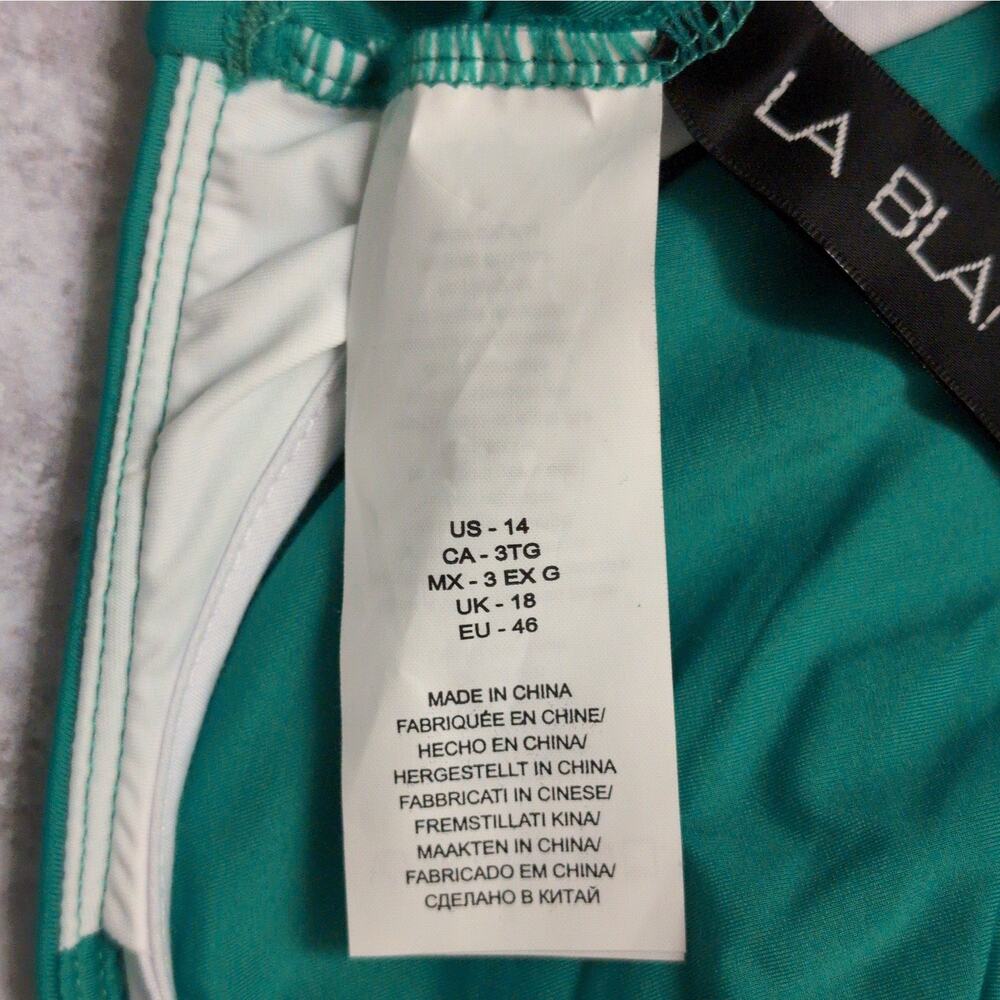 La Blanca Emerald Green Island Goddess Underwire Twist Front Bra Top Size 14 New - Picture 6 of 11